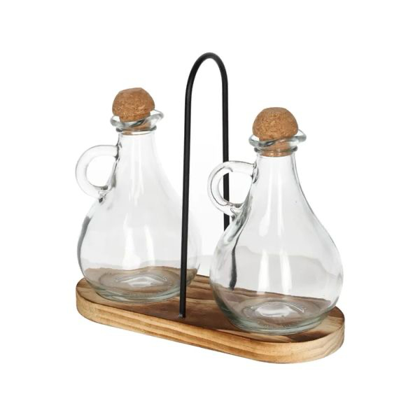 Olive Oil & Vinegar Glass Cruet Set