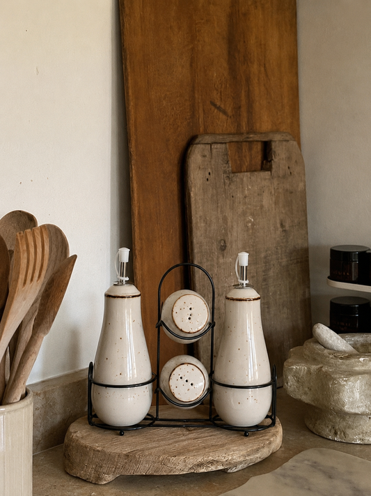 Heirloom Ceramic Condiment Set