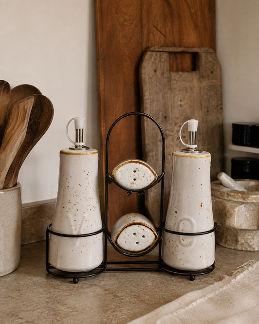 Heirloom Ceramic Condiment Set