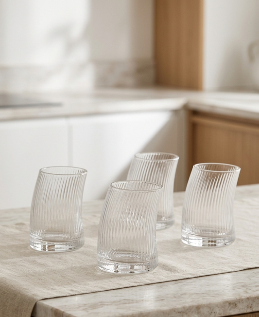 Flou — Ribbed Short Glass Set