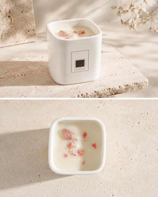 Aroma-Blush Bloom — Mini Candle